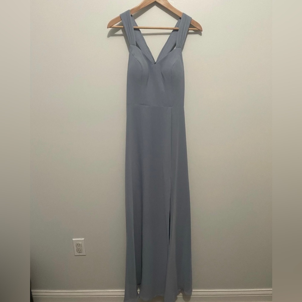 Azazie Light Blue Evening Gown